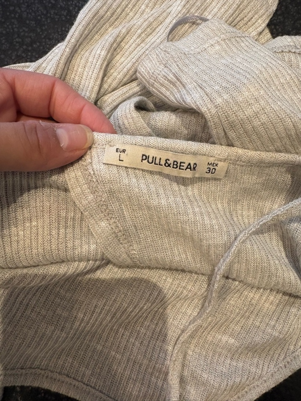 Pull&Bear Medium/Large Light Beige Ribbed Two-Piece Set - Picture 5 of 8